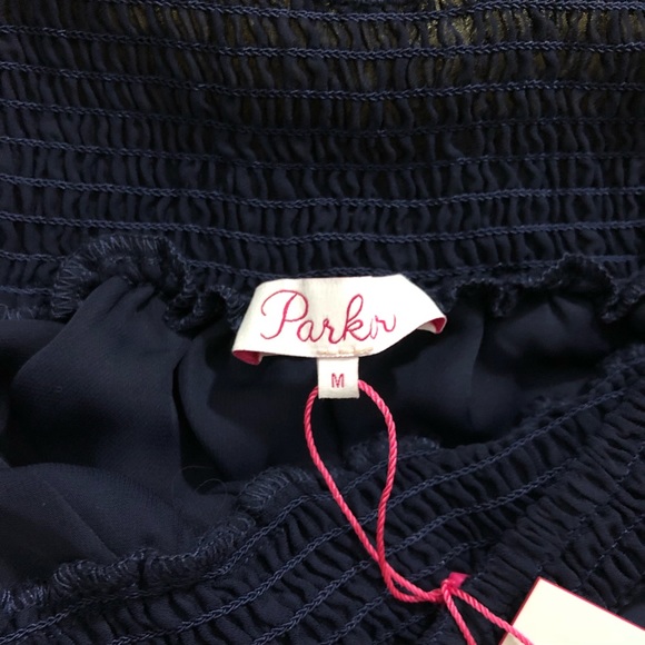 PARKER Smocked Cold Shoulder Flared Blouse - Picture 5 of 6